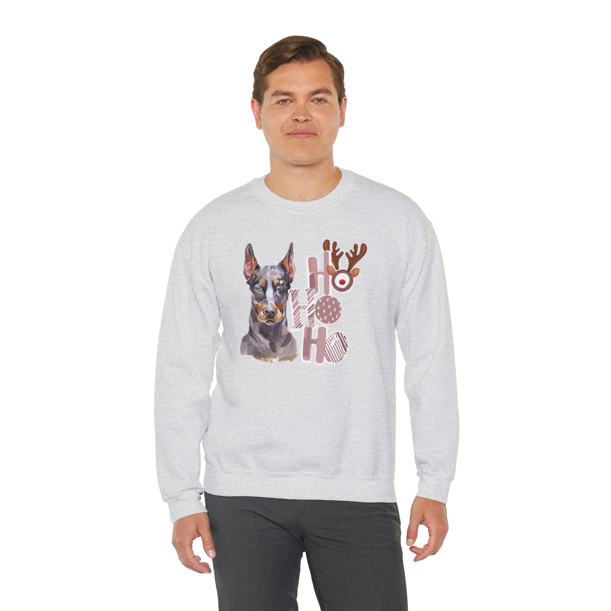 Doberman Black Christmas Vibes Crewneck Sweatshirt