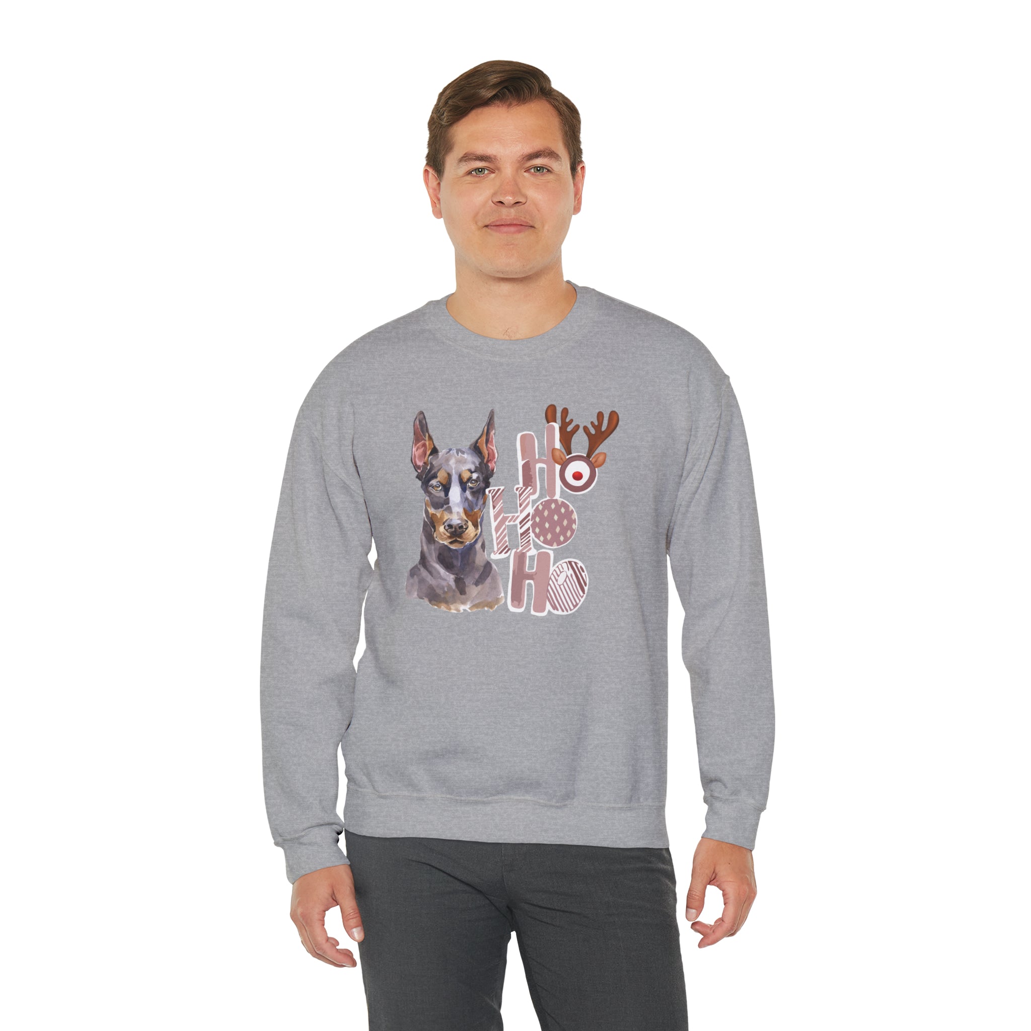 Doberman Black Christmas Vibes Crewneck Sweatshirt