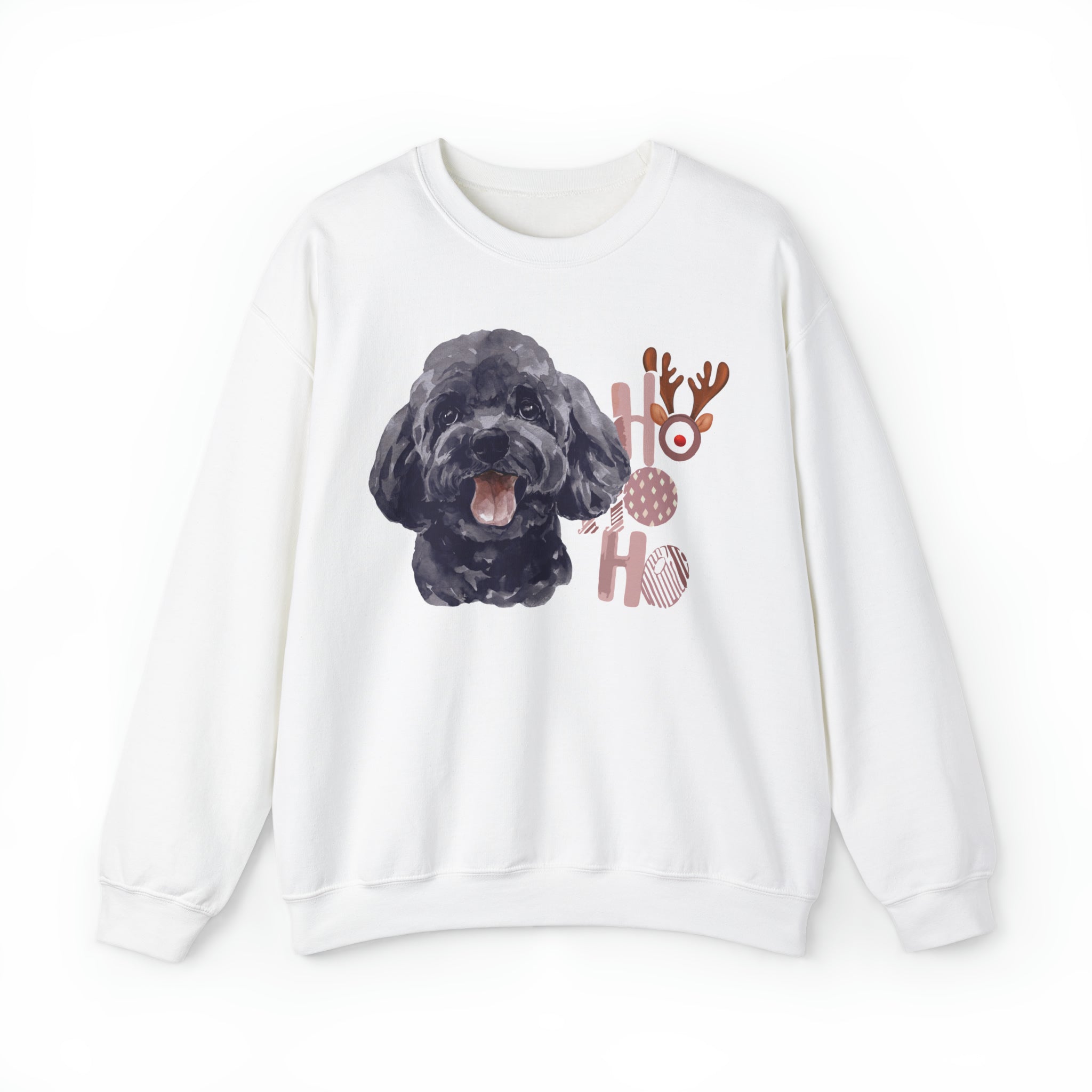 Poodle Black Christmas Vibes Crewneck Sweatshirt
