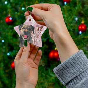Open image in slideshow, Border Terrier Ceramic Ornament

