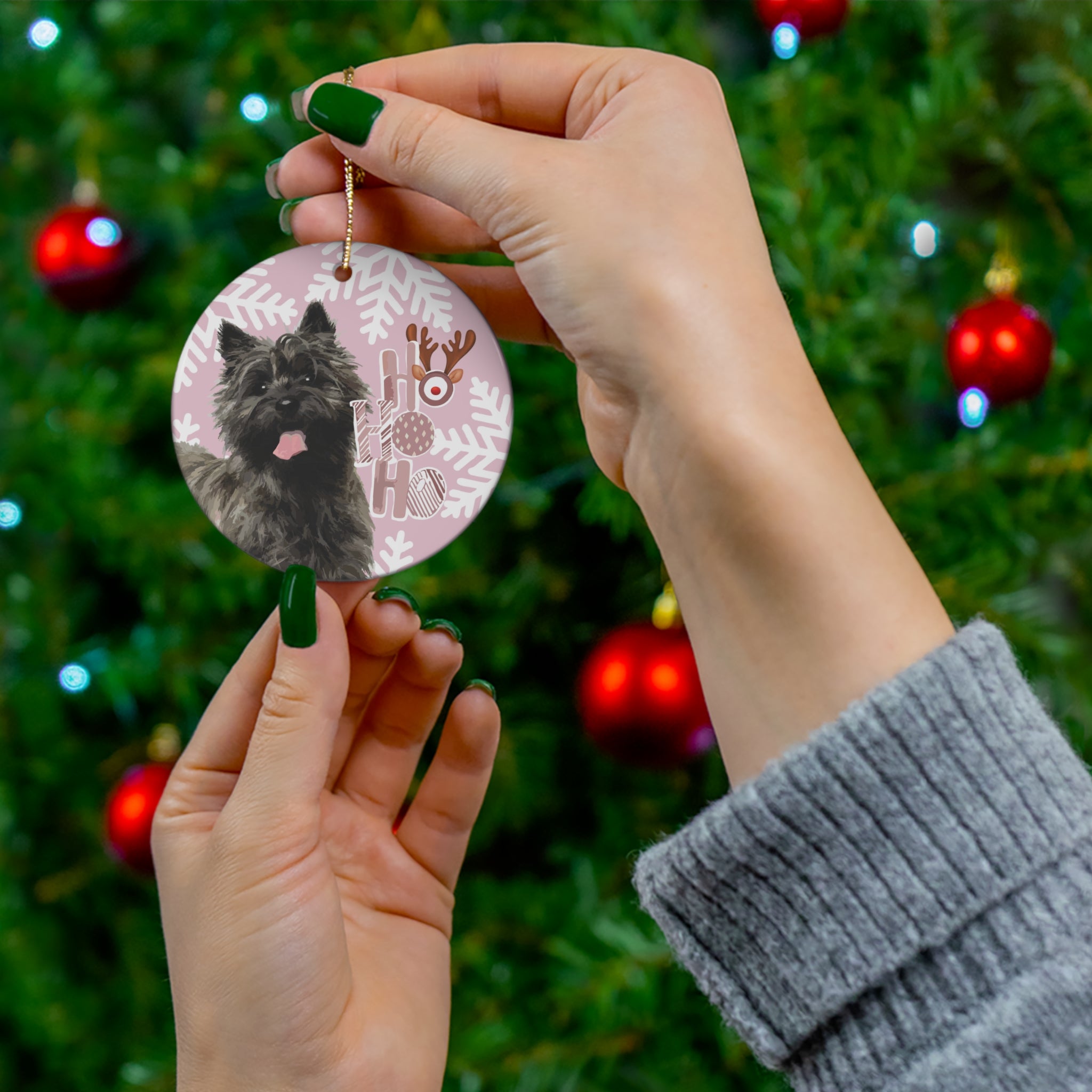 Cairn Terrier Black Ceramic Ornament