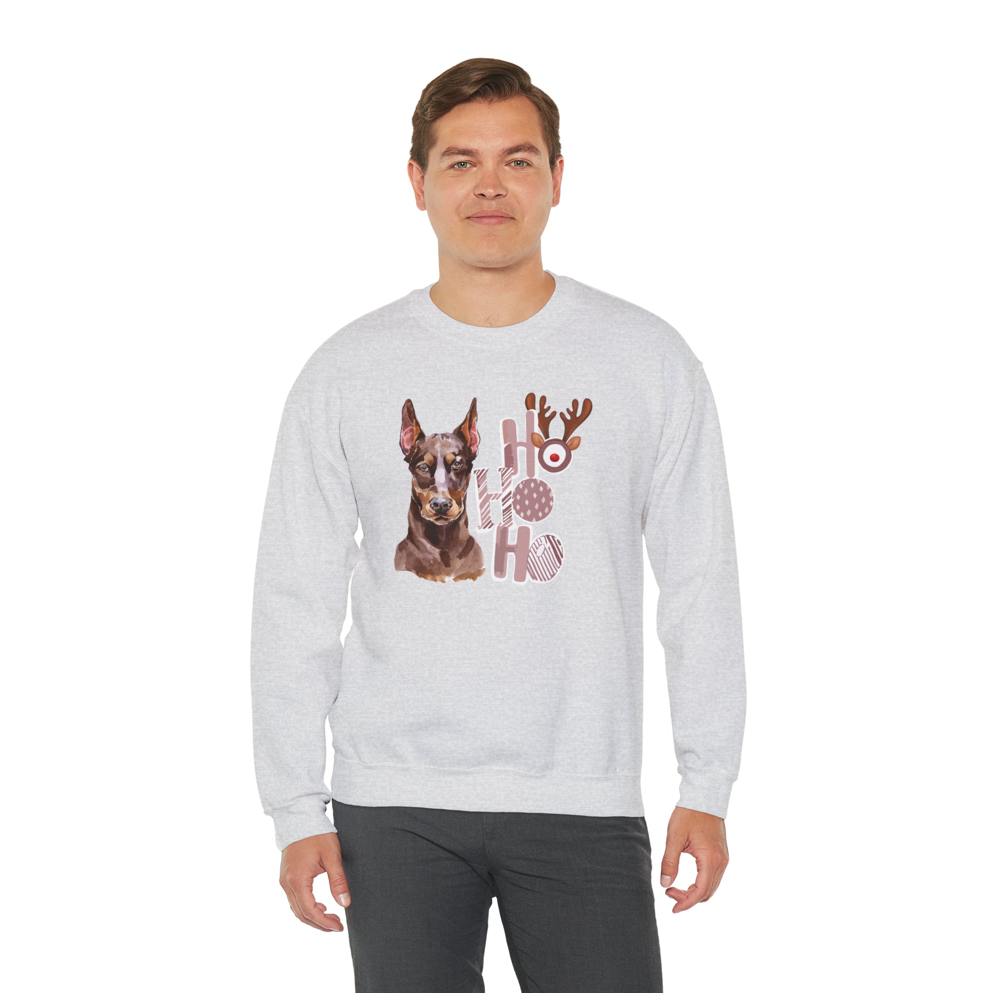 Doberman Red Christmas Vibes Crewneck Sweatshirt