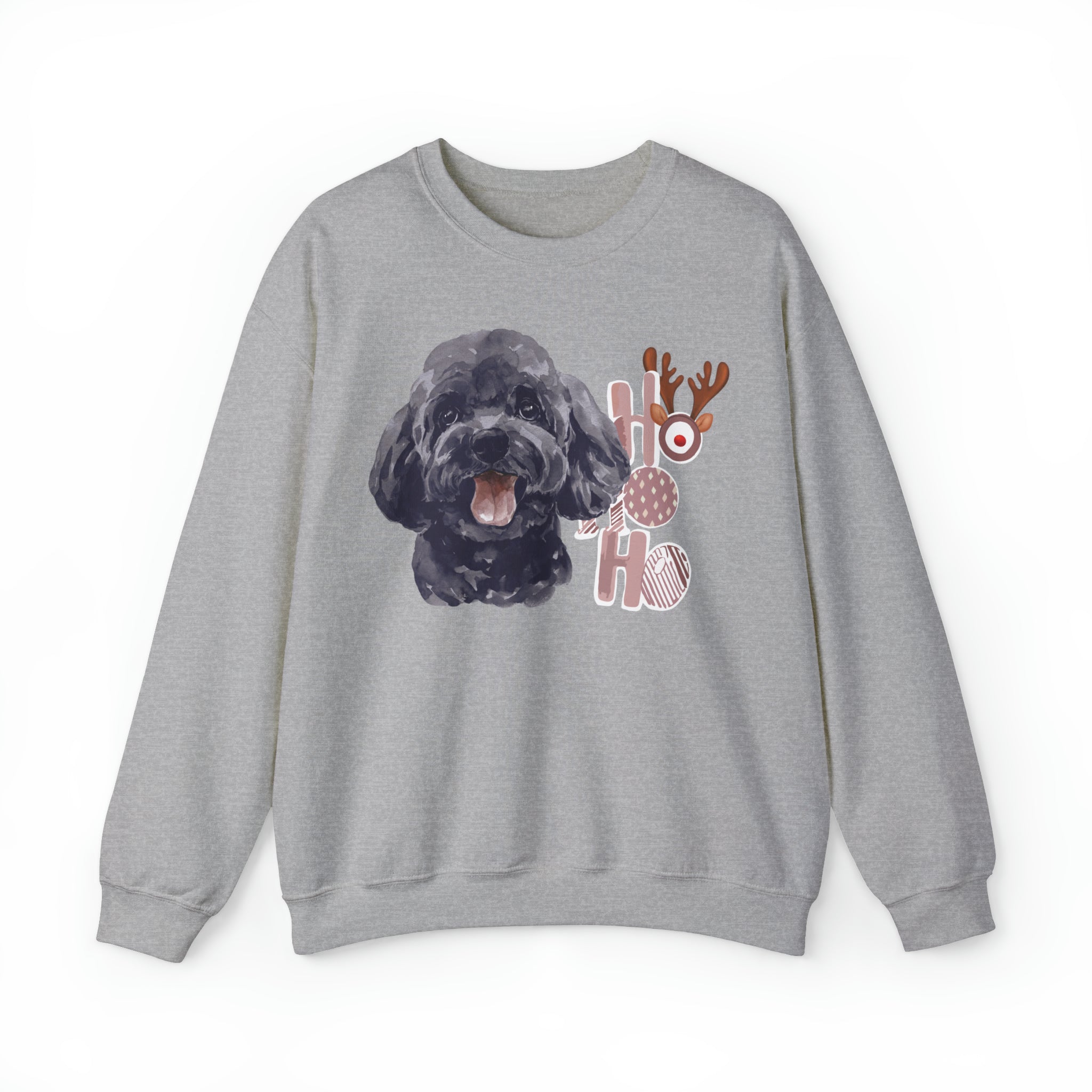 Poodle Black Christmas Vibes Crewneck Sweatshirt