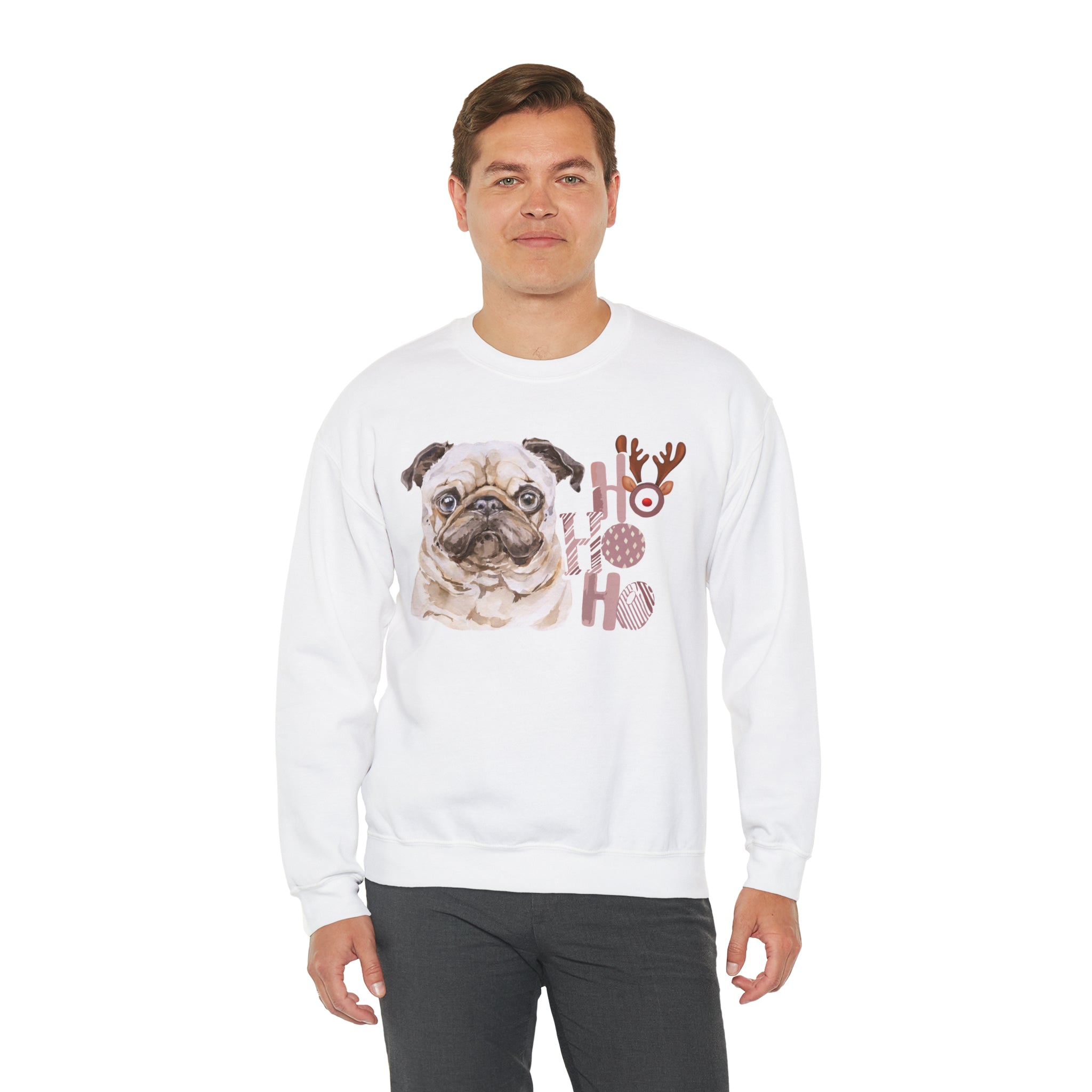 Pug Fawn Christmas Vibes Crewneck Sweatshirt