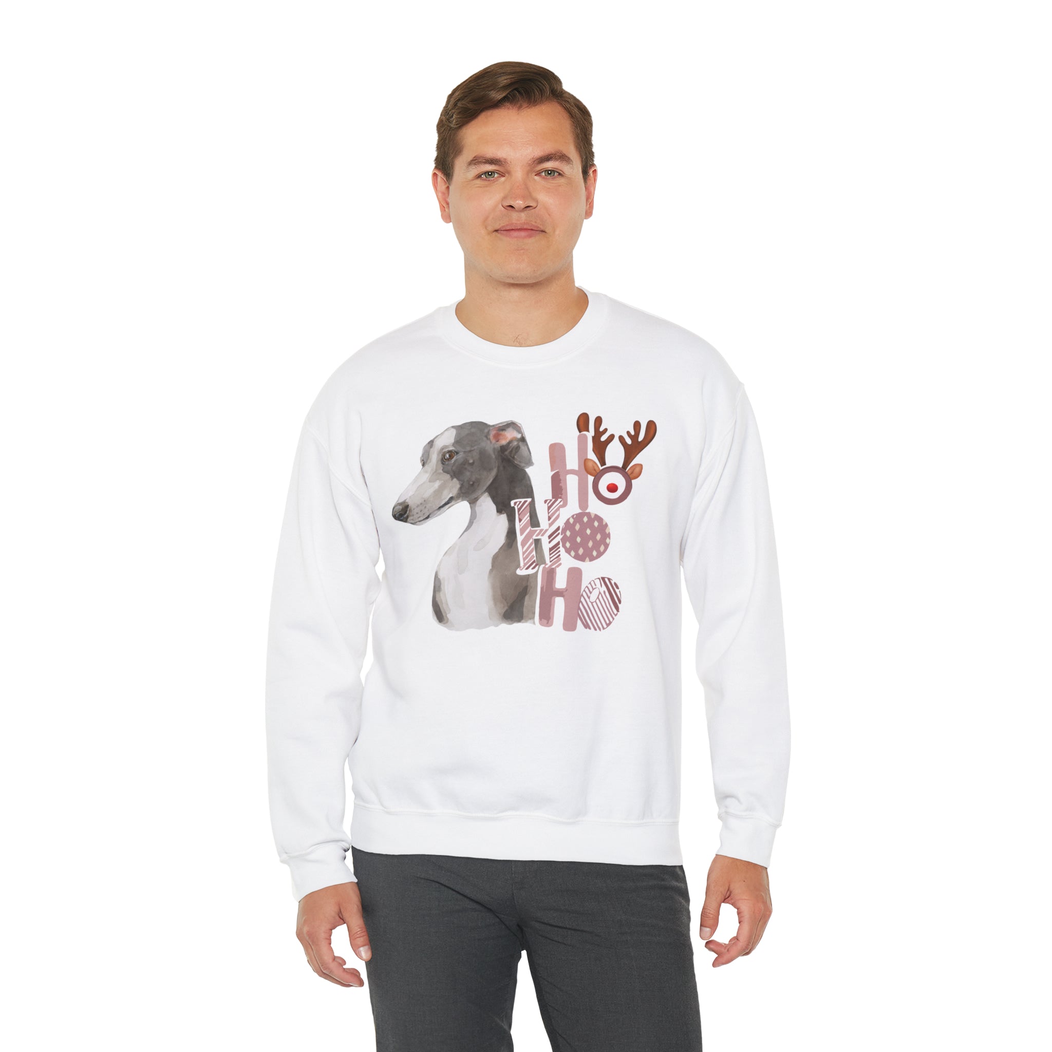 Blue Italian Greyhound Christmas Vibes Crewneck Sweatshirt
