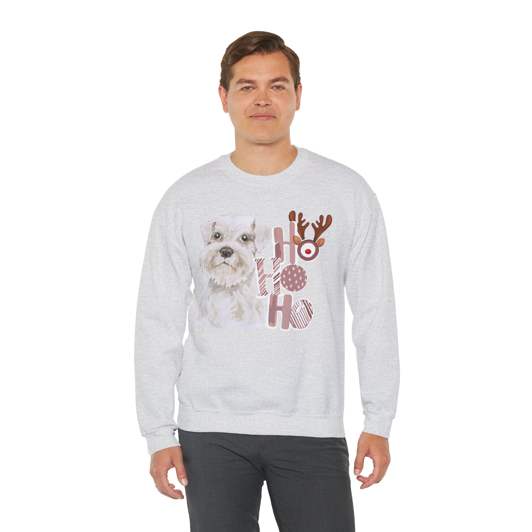 Schnauzer White Christmas Vibes Crewneck Sweatshirt