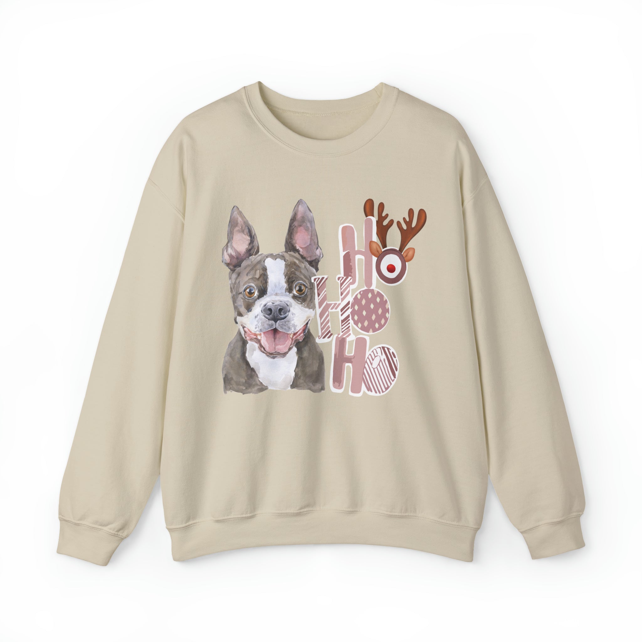 Boston Terrier Red Christmas Vibes Crewneck Sweatshirt