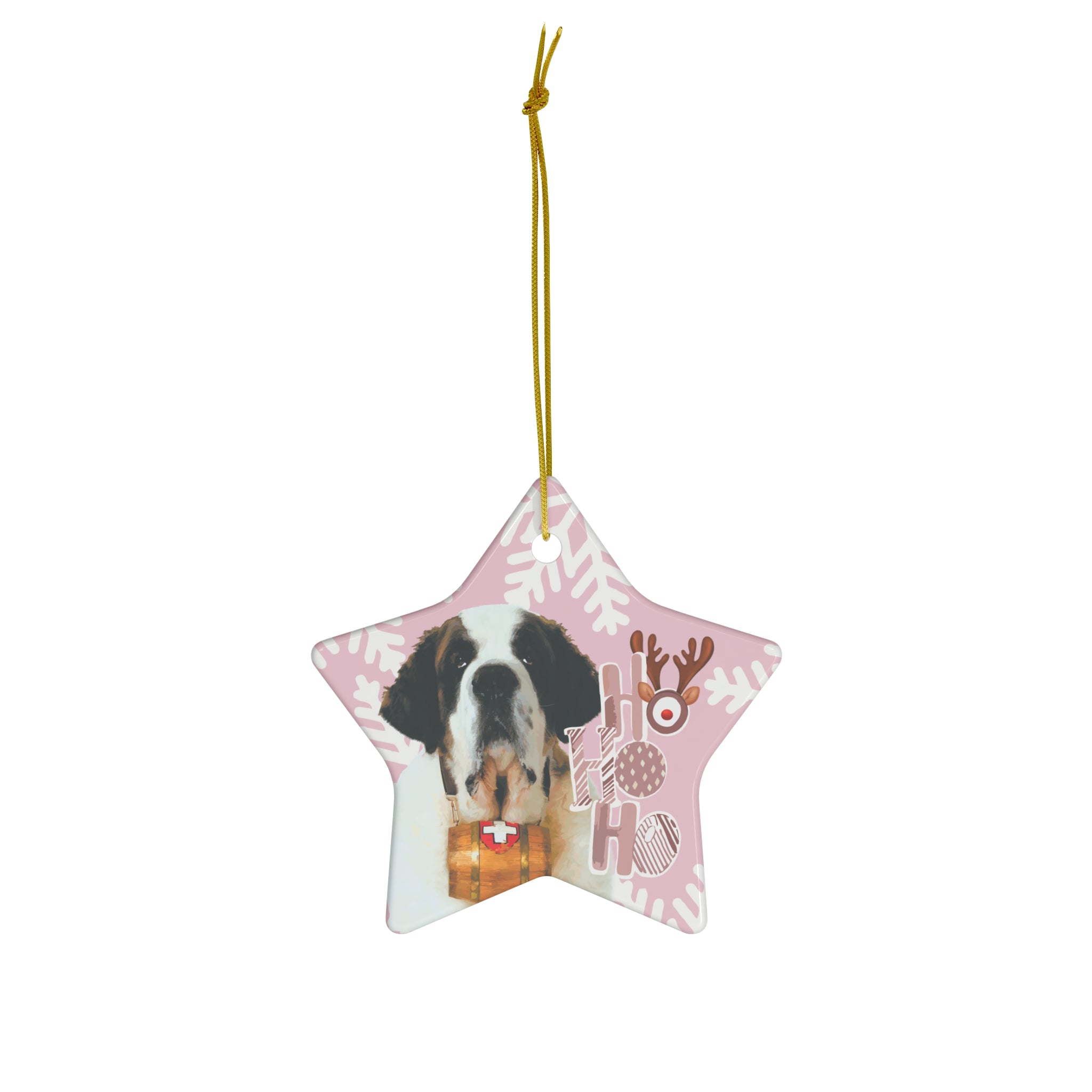 Saint Bernard Dog Ceramic Ornament