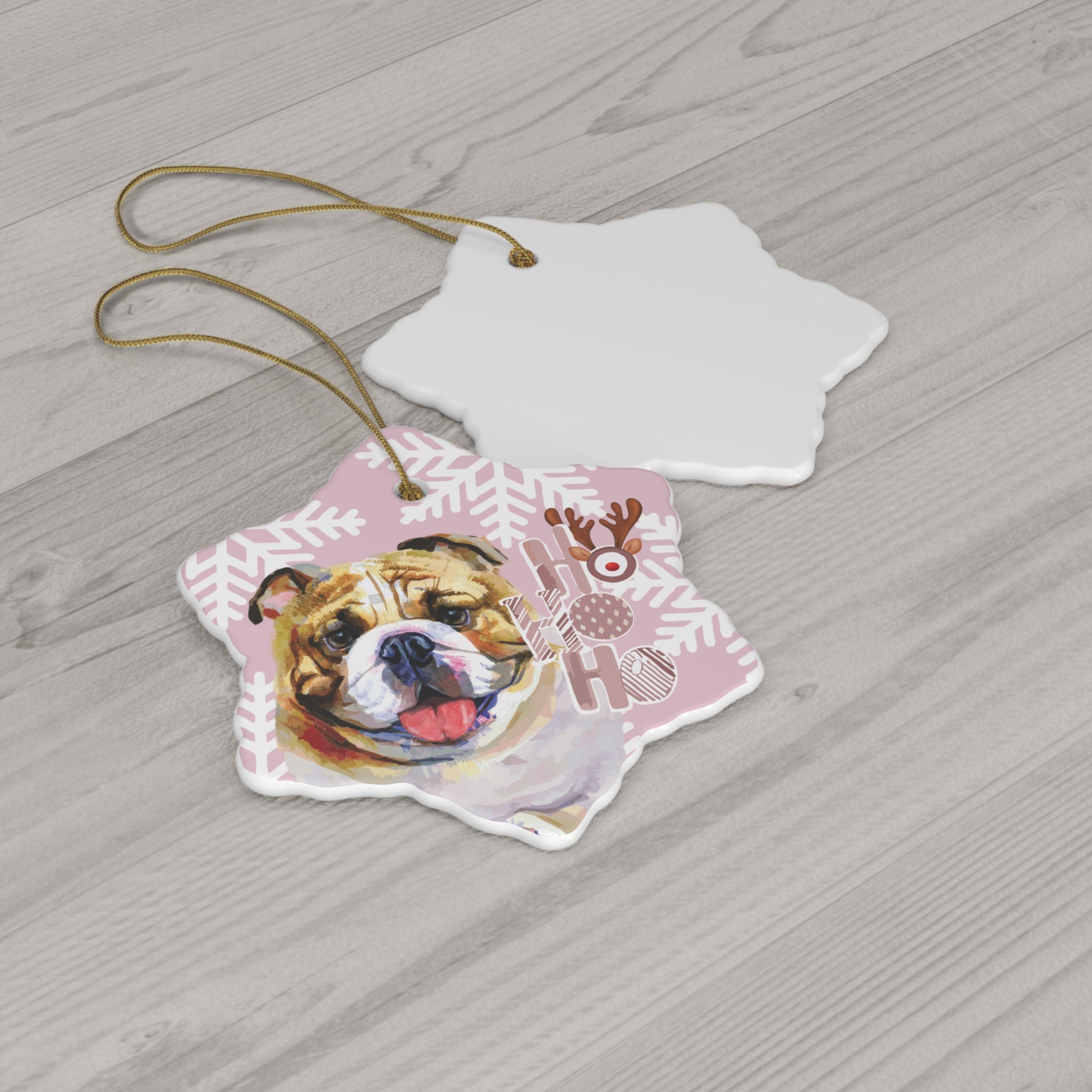 Bulldog Ceramic Ornament