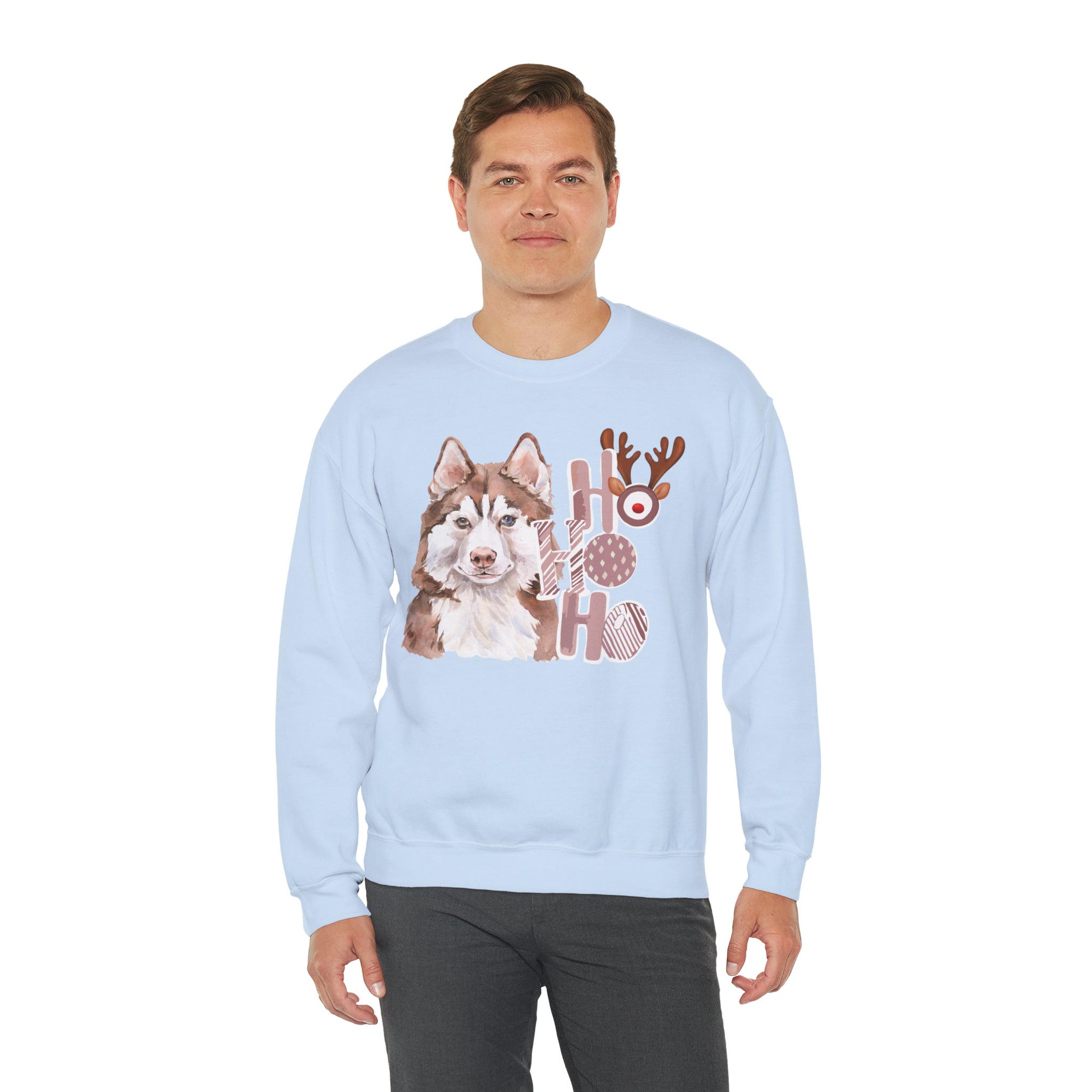 Siberian Husky Red Christmas Vibes Crewneck Sweatshirt