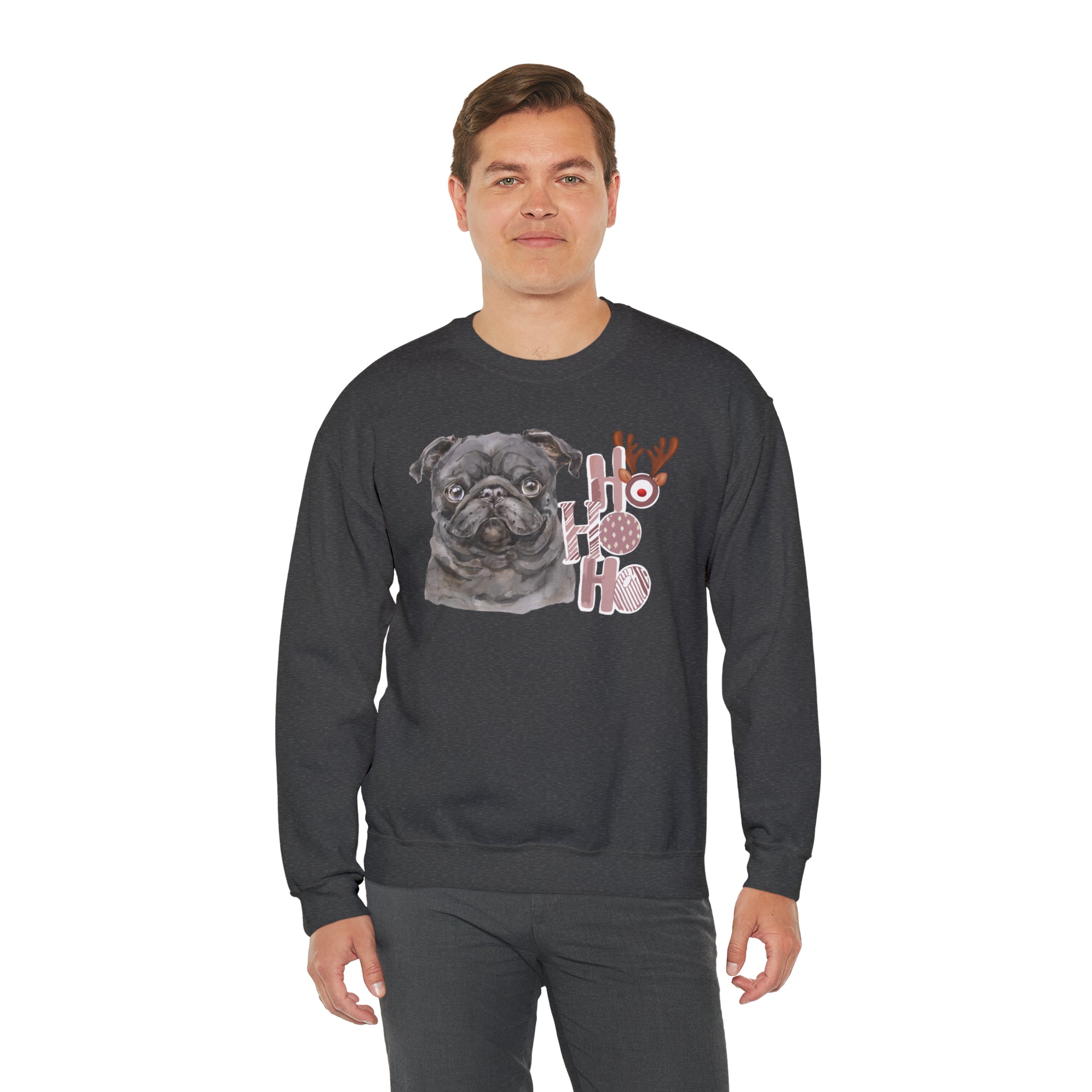 Pug Black Christmas Vibes Crewneck Sweatshirt