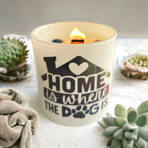 Open image in slideshow, Home is where the dog is Candle
