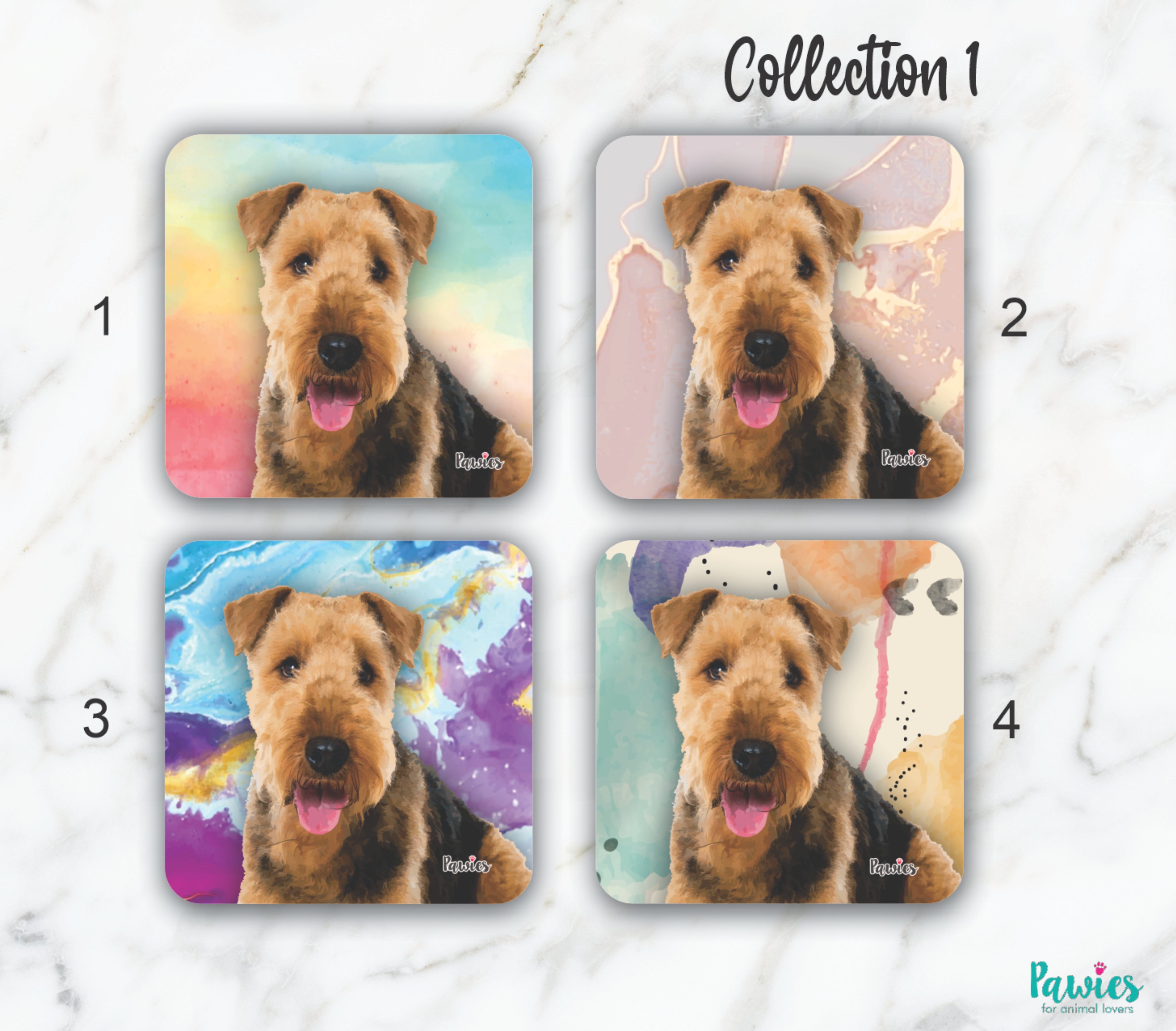 Airedale Terrier Set of Coasters