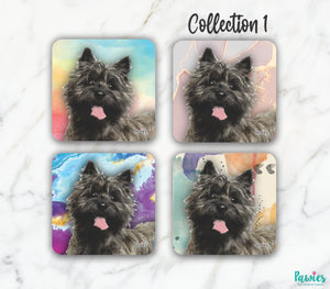 Open image in slideshow, Cairn Terrier Black Set of Coasters
