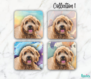 Open image in slideshow, Goldendoodle / Labradoodle Chocolate Set of Coasters
