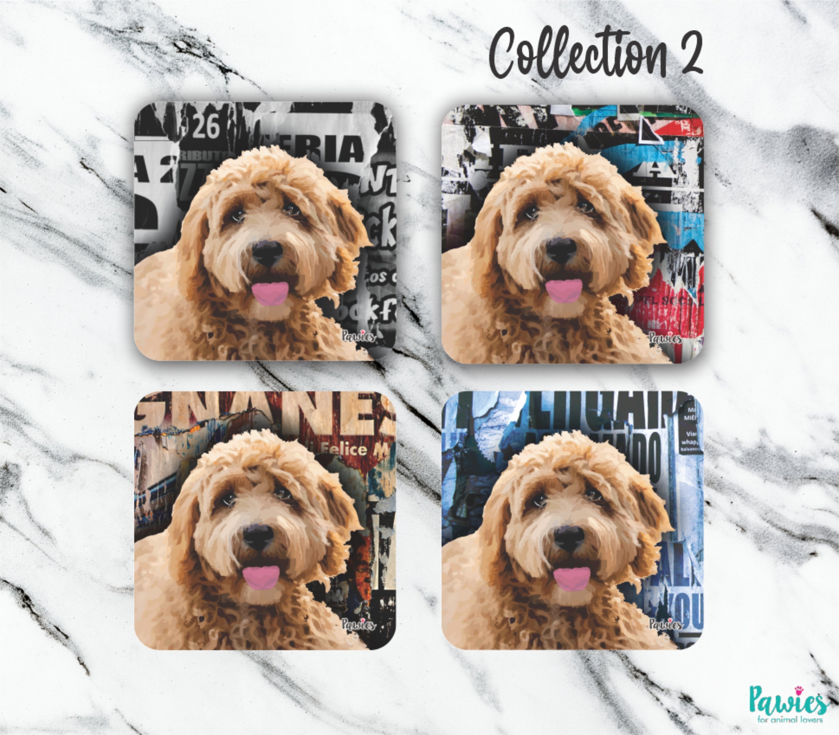 Goldendoodle / Labradoodle Chocolate Set of Coasters