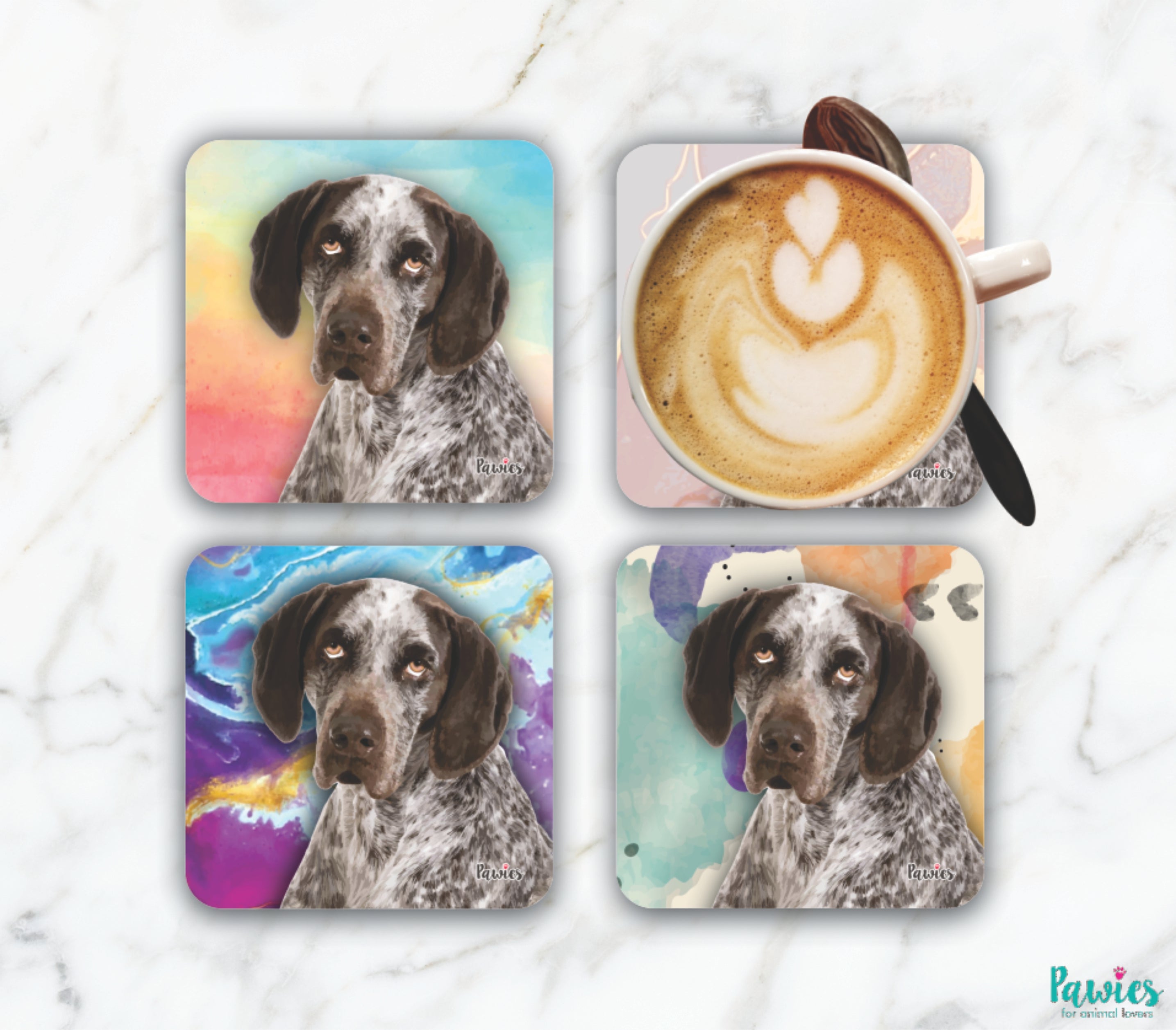 German Shorthaired Pointer Set of Coasters