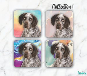 Open image in slideshow, German Shorthaired Pointer Set of Coasters
