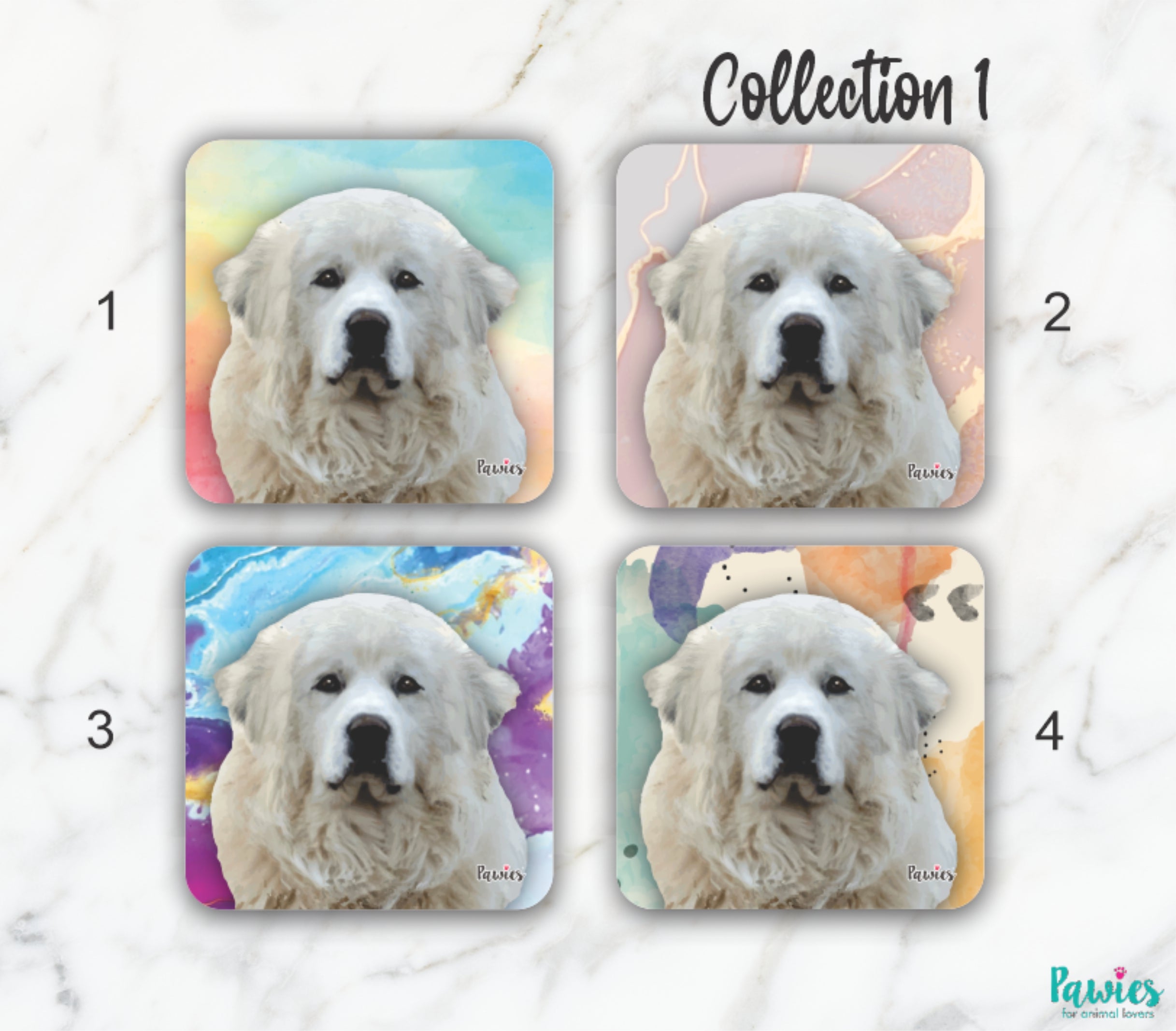 Great Pyrenees Set of Coasters