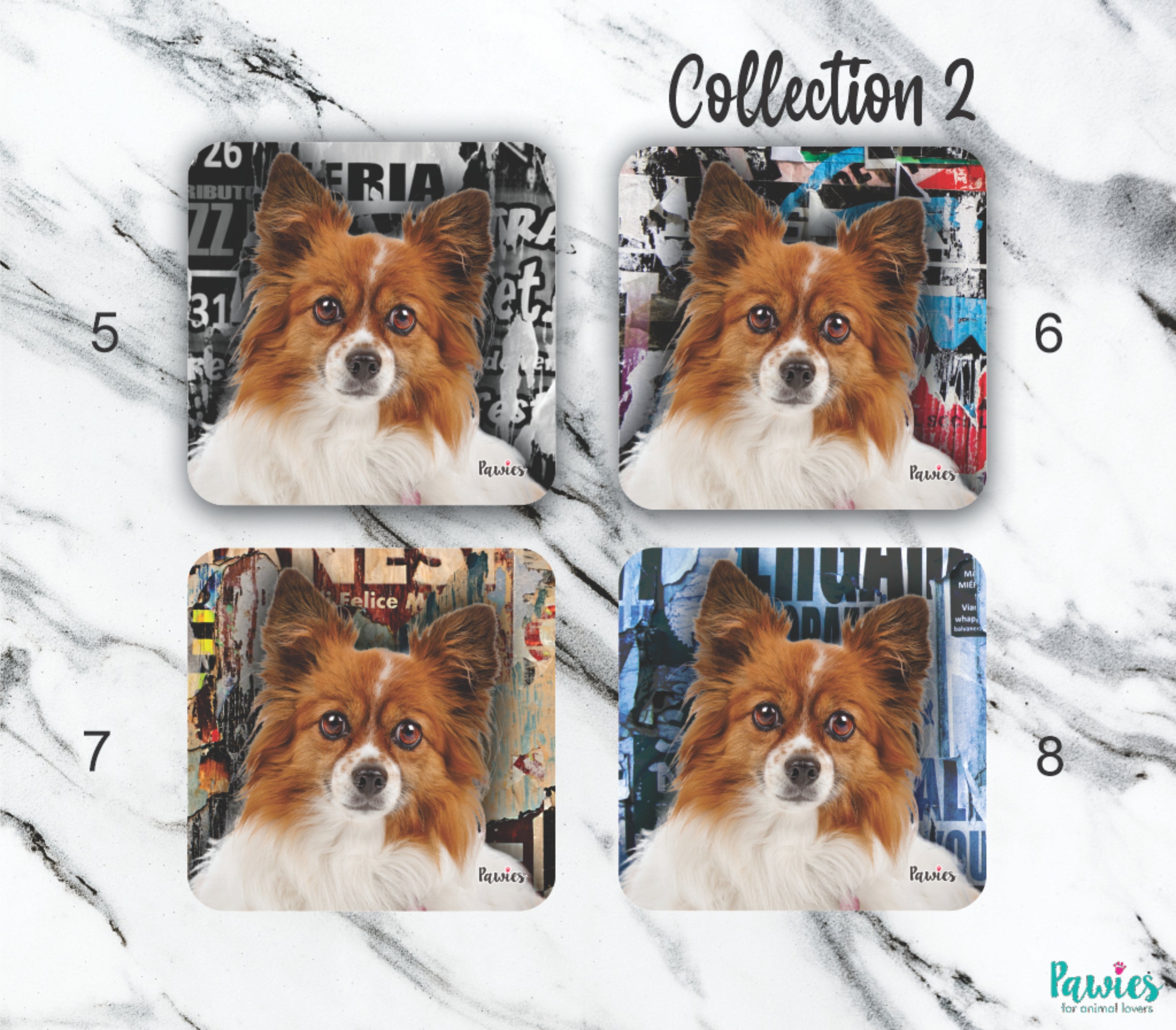 Papillon Red Set of Coasters