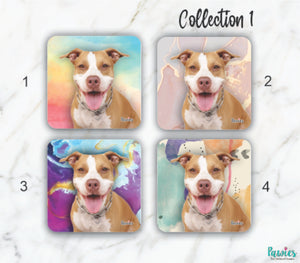 Open image in slideshow, Pit bull Yellow Set of Coasters
