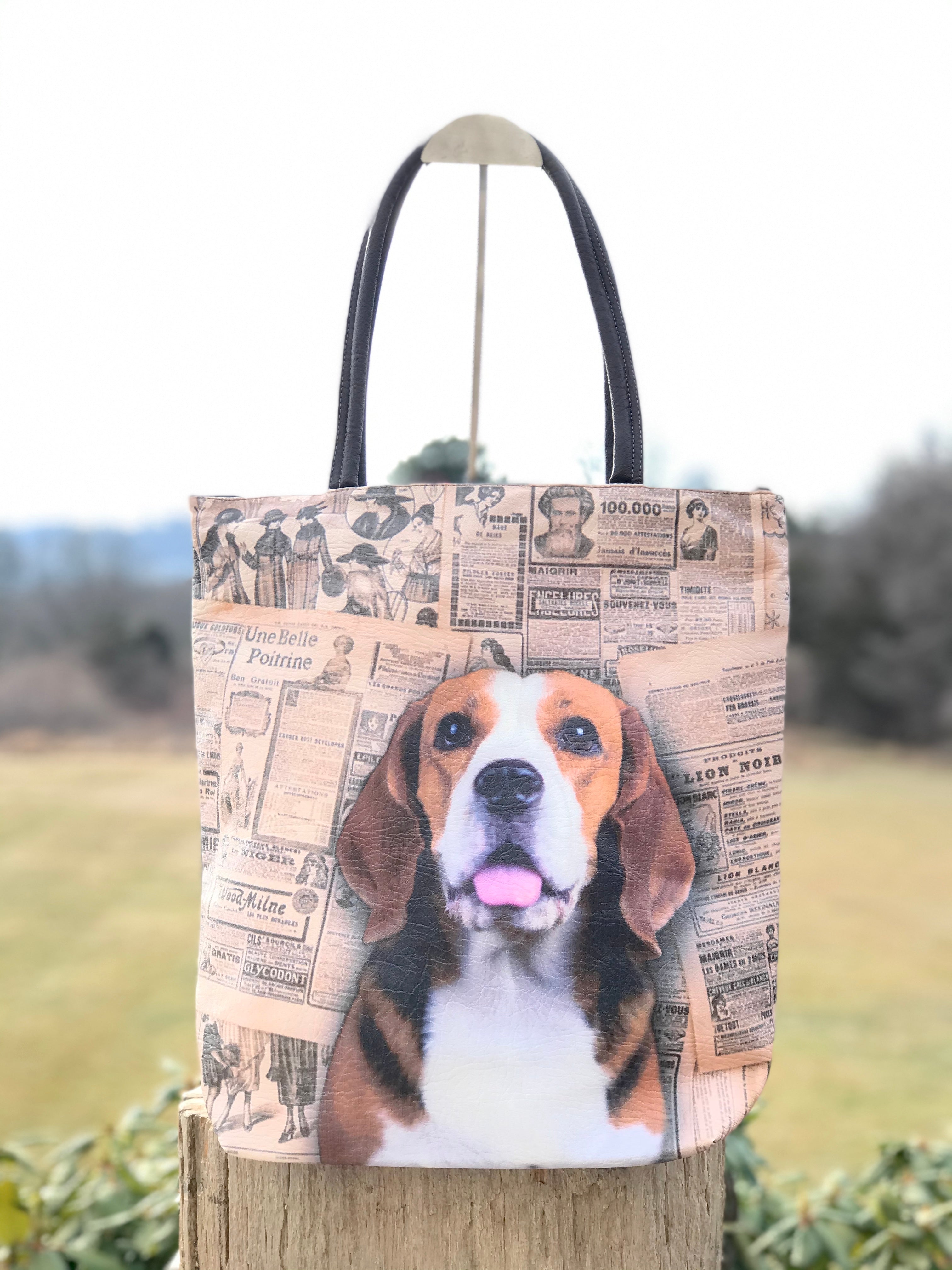 Beagle Vegan Leather Tote bag