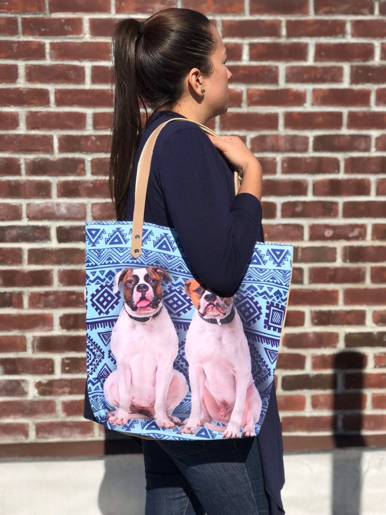 American Bulldog Tote bag, bulldog, tote bag, animal lovers, dog lovers, dog lover, pawies