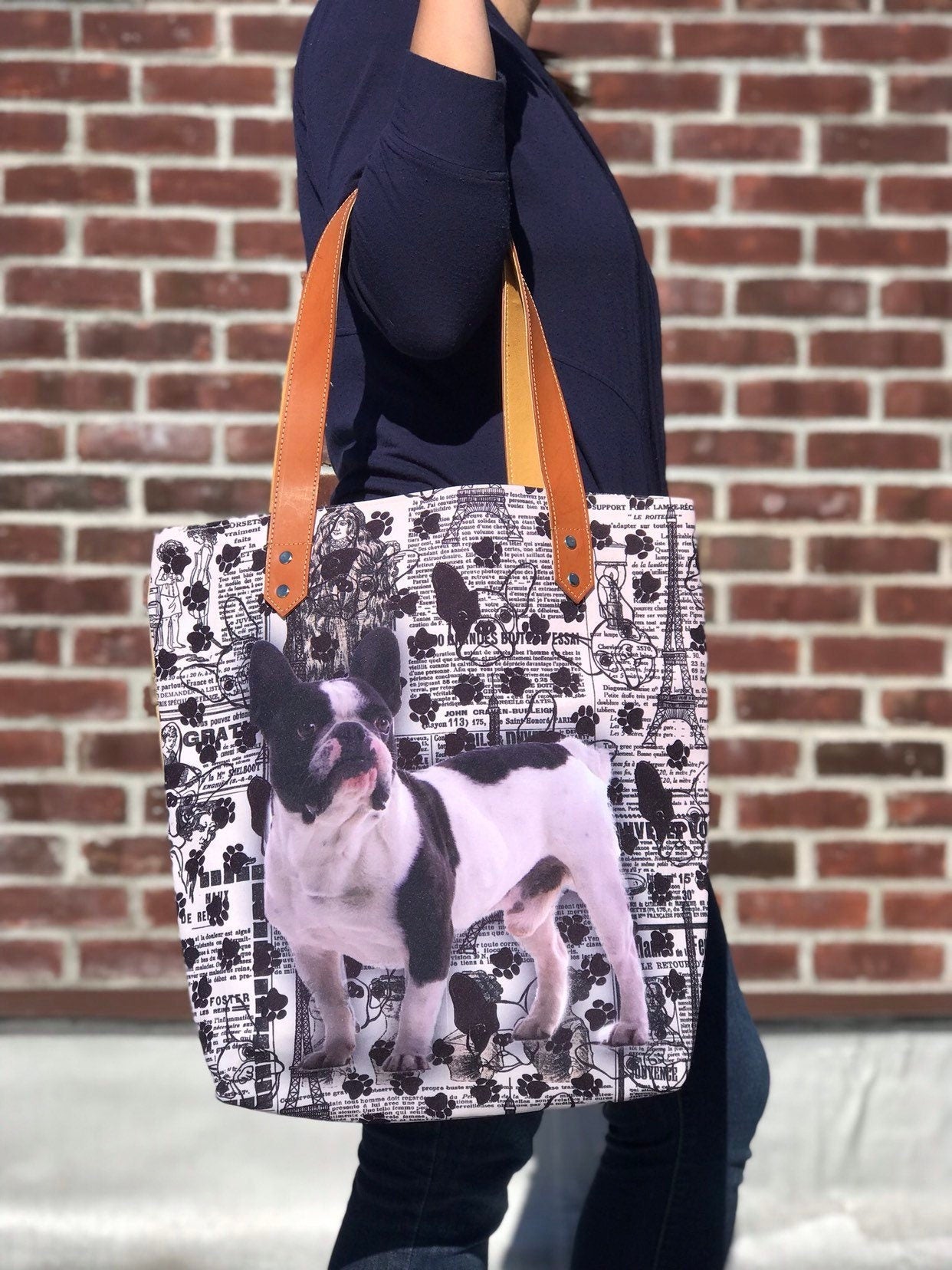 French Bulldog TOTE BAG !! Frenchie lover, tote bag, animal lovers, dog lovers.