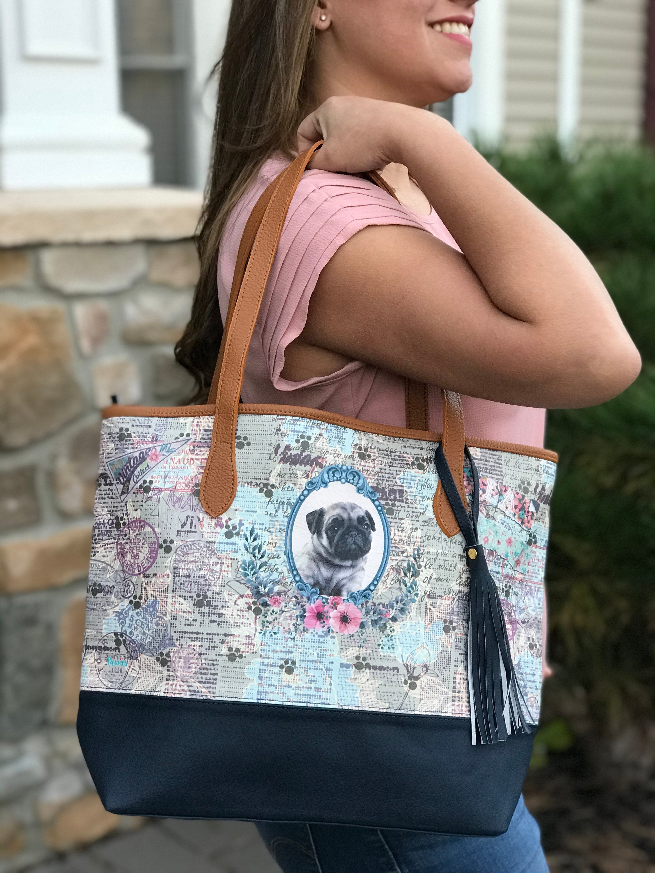 Pug lovers Handbag • Vegan handbag • unique bag • Women handbag • handbag • Vegan leather Handbag • purse • Women handbag • Pug
