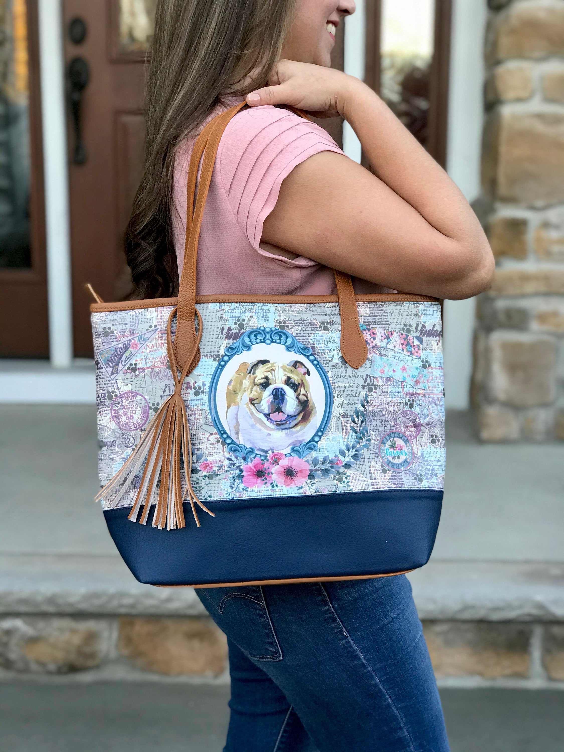 Bulldog lovers Handbag • Vegan handbag • unique bag • Women handbag • handbag • Vegan leather Handbag • purse • Women handbag • bulldog