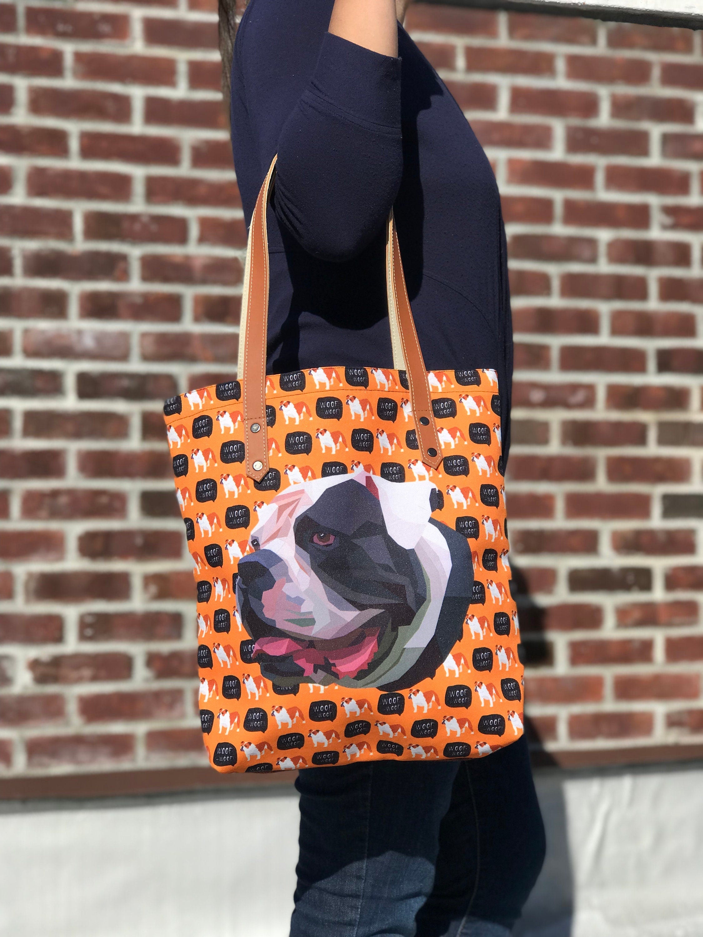 Bulldog small Tote bag !! Bulldog lover, tote bag, animal lovers, dog lovers.