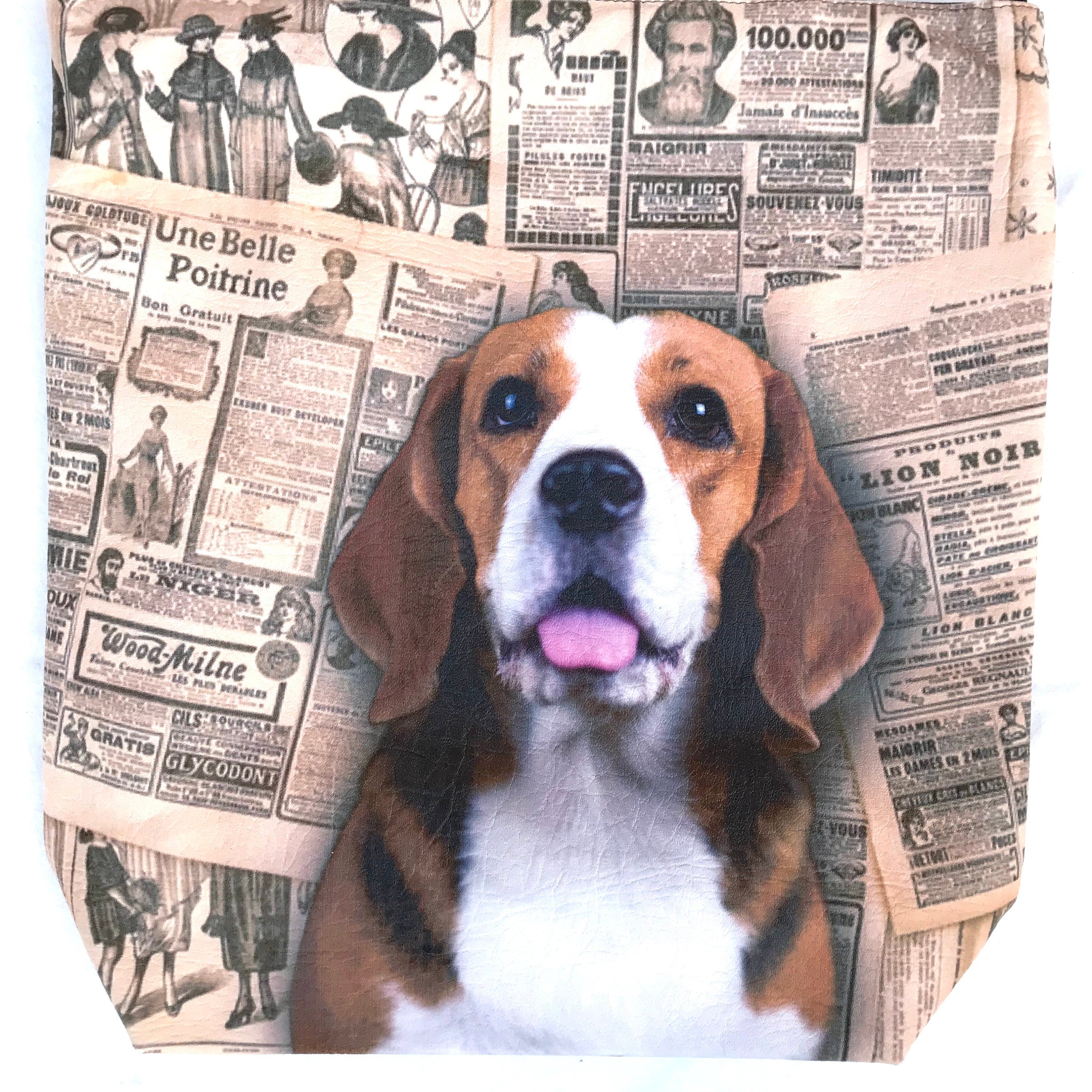 Beagle Vegan Leather Tote bag, tote bag, animal lovers, dog lover, pawies, vegan leather
