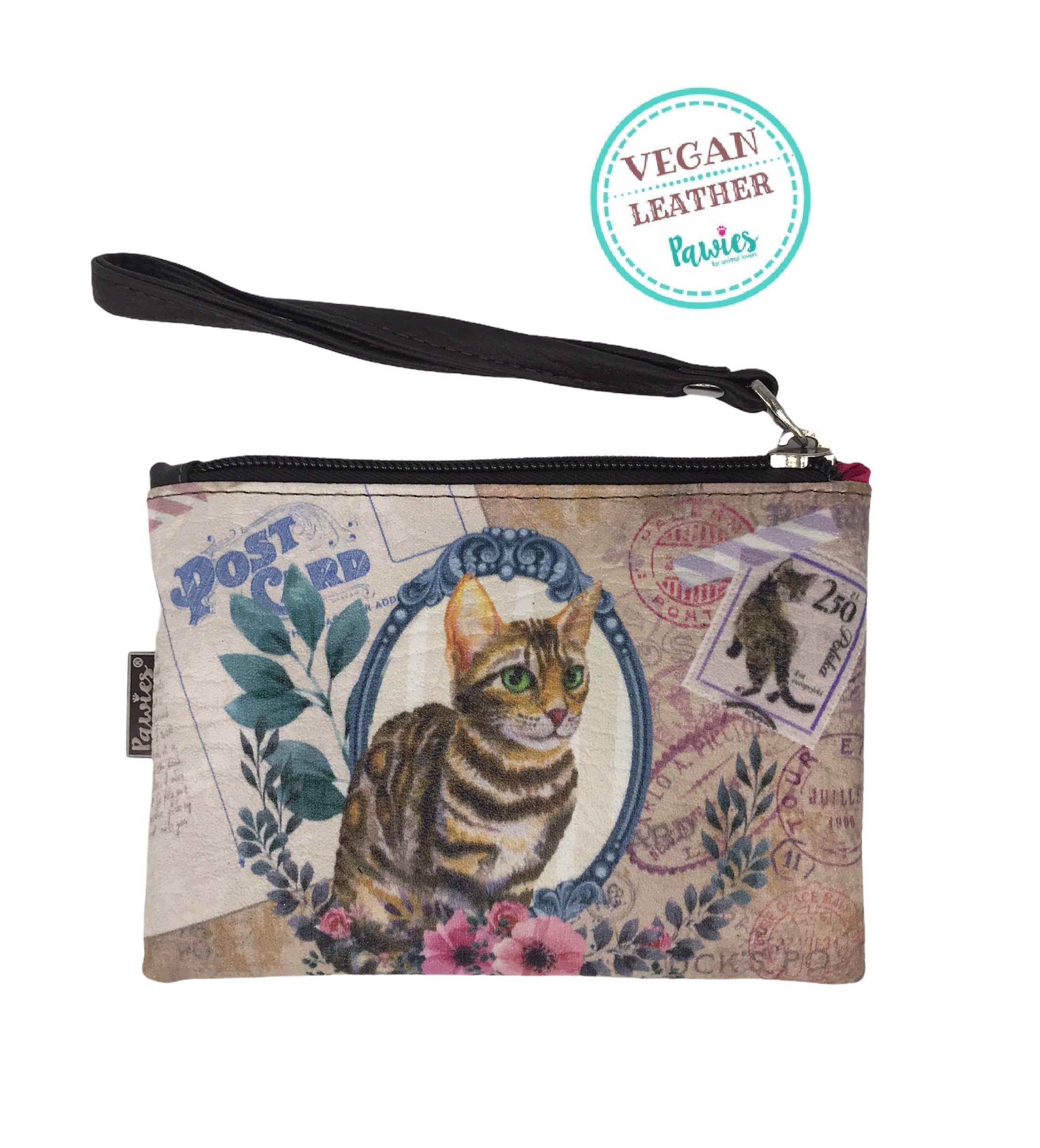 Cat  Coin Purse  • Vegan leather coin purse • Vegan Leather  • Wristlet coin purse • Animal Lovers