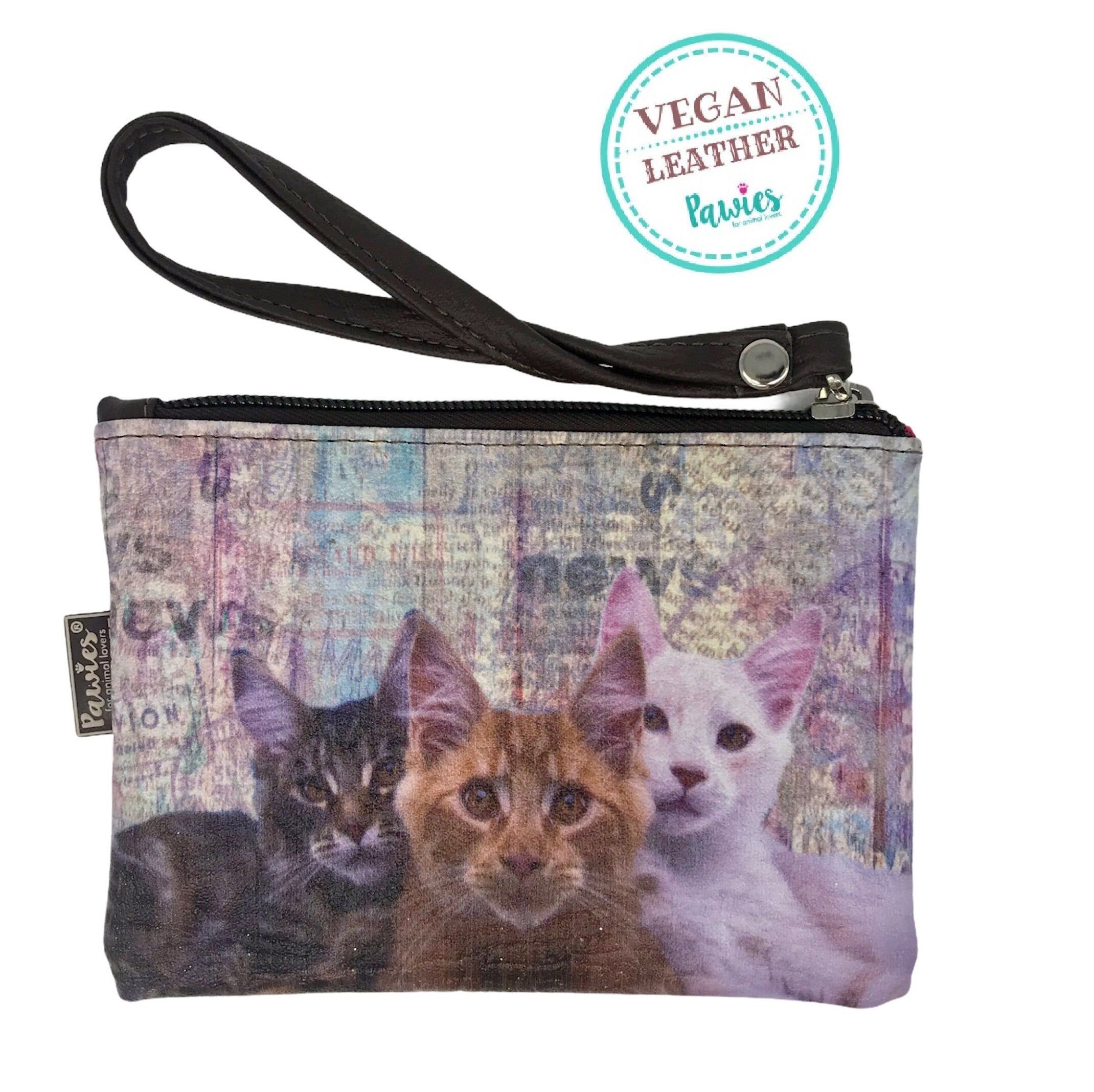 Tuxedo Cat  Coin Purse • Vegan leather coin purse • Vegan Leather  • Wristlet coin purse • Animal Lovers