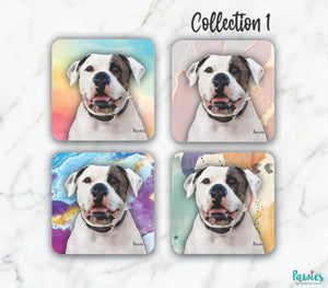 Open image in slideshow, American Bulldog Set of Coasters
